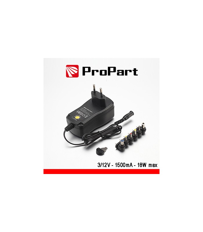 Fuente de alimentación de conmutación 3-12V 1500mA - MATERIAL