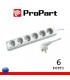 Regleta enchufes 6pos schuko blanco - MATERIAL ELECTRICO