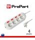 Regleta enchufes 4pos Schuko b + interruptor multi - MATERIAL