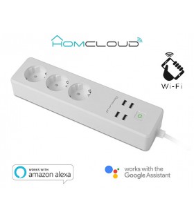 Regleta Inteligente Wi-Fi 16A + USB - DOMOTICA-SEGURIDAD  -   -
