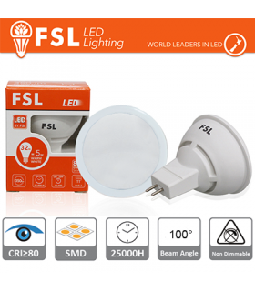 MR16 LED - 6W 3000K 500LM 100º CRI80 AC 12V - ILUMINACION FSL