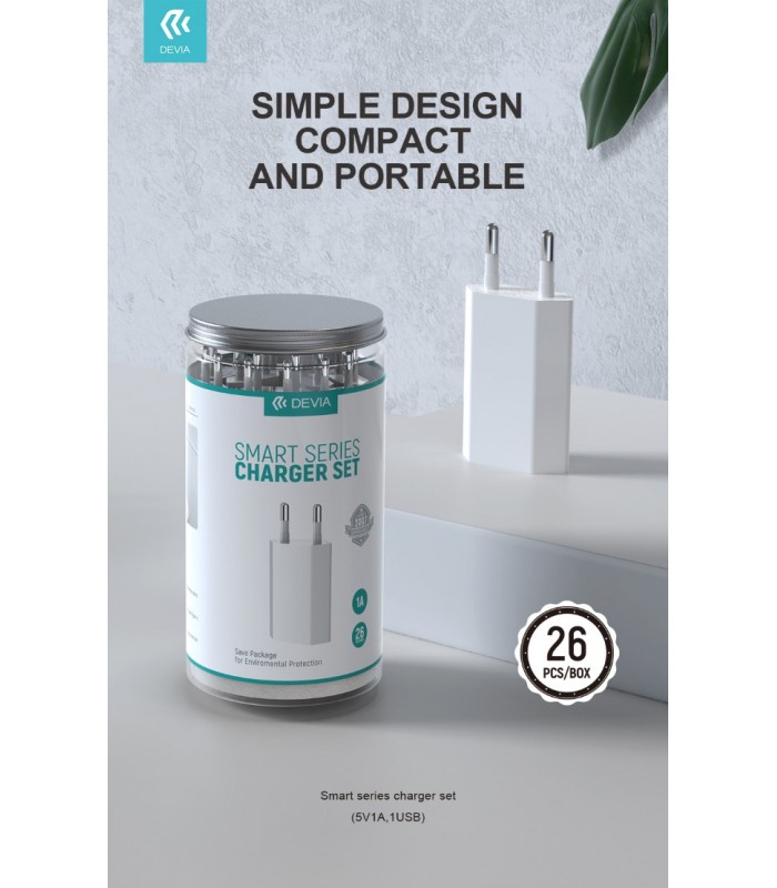 Cargador serie Smart set 26 pzs 1A 5V - MY PHONE DEVIA  -   - 