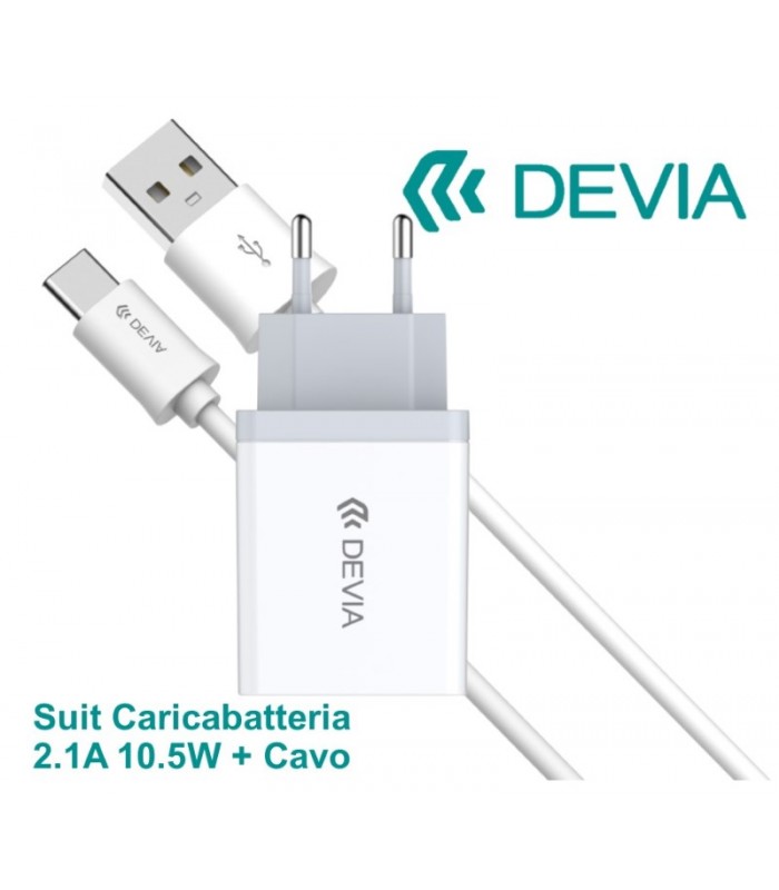 Transformador cargador de 2.1A + Cable Tipo C - MY PHONE DEVIA 