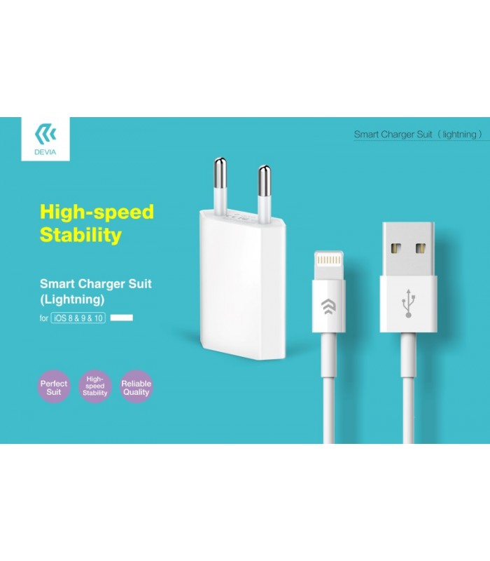 Cargador inteligente para Apple iOS 10 Blanco - MY PHONE DEVIA