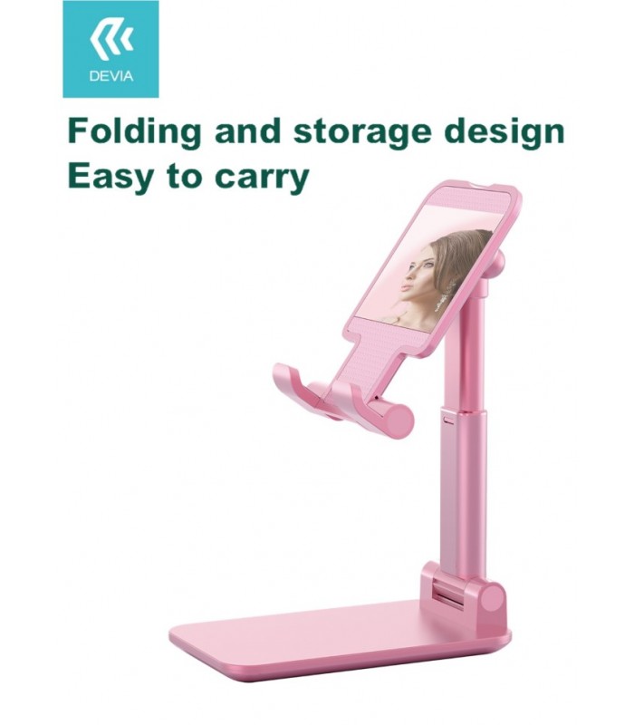 Soporte escritorio tablet/teléfono ajustable rosa - MY PHONE