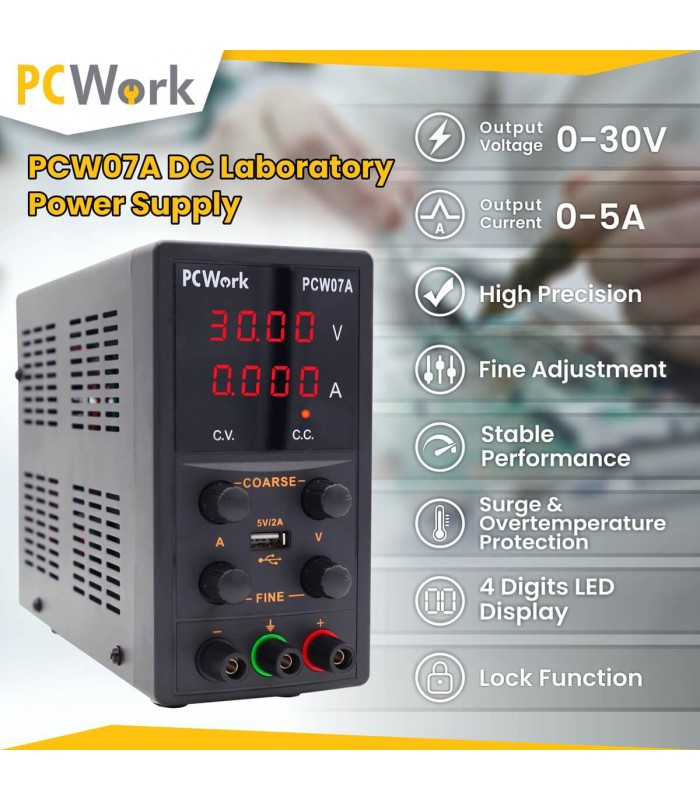 Fuente alimentación laboratorio PCWork PCW07A - EQUIPOS DE