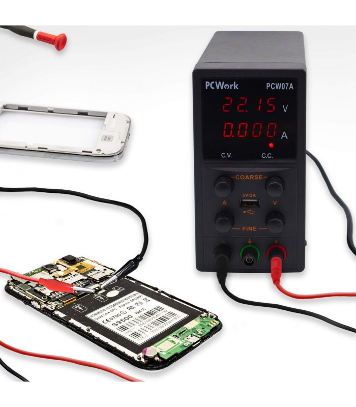 Fuente alimentación laboratorio PCWork PCW07A - EQUIPOS DE