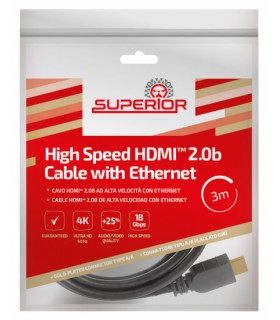 CABLE HDMI 2.0 ALTA VEL. 4K+ETHERNET 1.8M - MATERIAL ELECTRICO