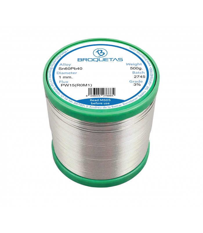 ESTAÑO BROQUETAS SN60PB40 500GR 1MM - ESTAÑO  -   - 