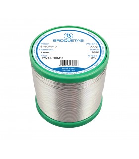 ESTAÑO BROQUETAS SN60PB40 1KG 1MM - ESTAÑO  -   -