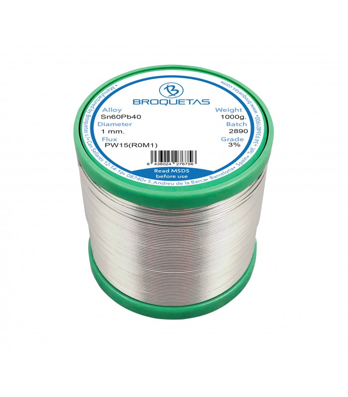 ESTAÑO BROQUETAS SN60PB40 1KG 1MM - ESTAÑO  -   - 