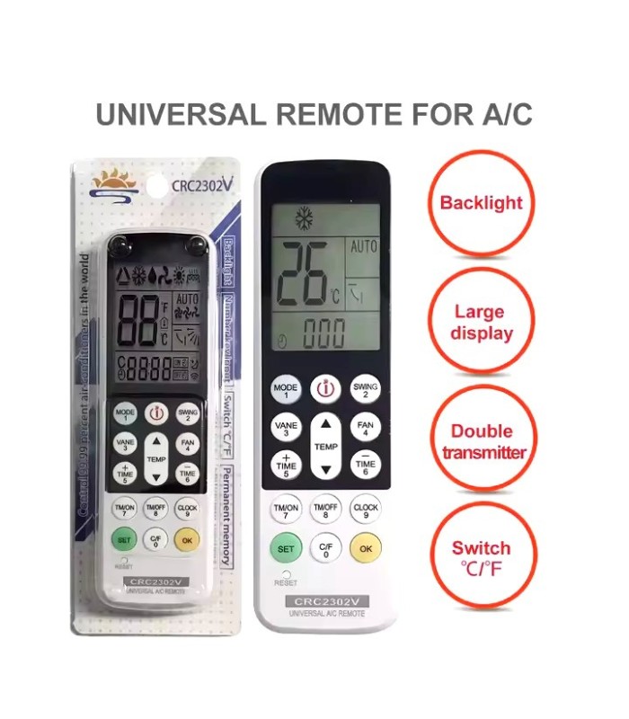 MANDO MALCATRONICS AIRCO UNIVERSAL CRC2302V - MANDOS TV / AIRCO