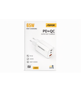 CARGADOR RAPIDO USB-A/X2 USB-C 65W PD-QC - ACCESORIOS TELEFONIA