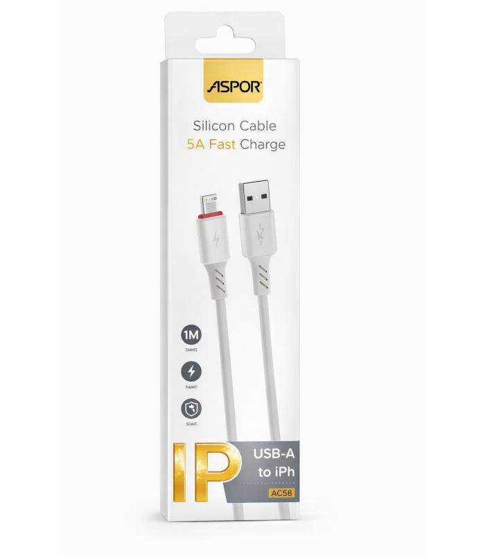 CABLE CARGA RAPIDA USB-A A IPHONE 3A 1mt. - ACCESORIOS